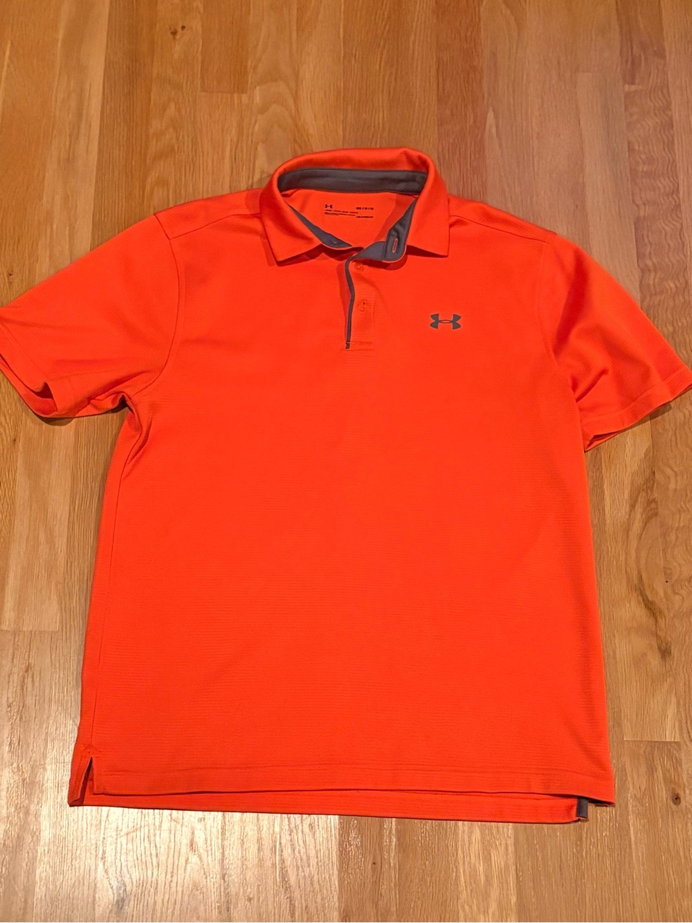 Under Armour Men’s Bright Orange Polo with Gray Trim